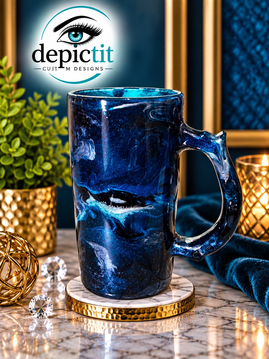 Ocean Bottom - 12 oz. Glass Beer Mug