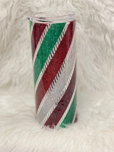 #0201 - Red, Green and Silver Swirl