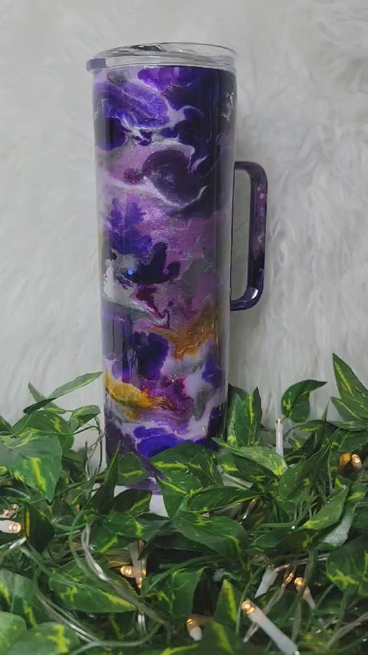 Purple Passion - 30 oz. Skinny Tumbler with handle